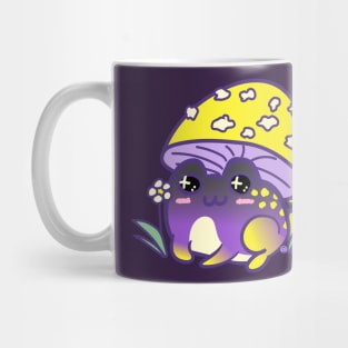 Subtle Cottagecore LGBT Nonbinary Frog + Mushroom Mug